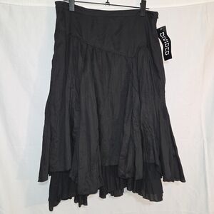 Divided H&M Black Flared Layered Boho Knee Length Skirt